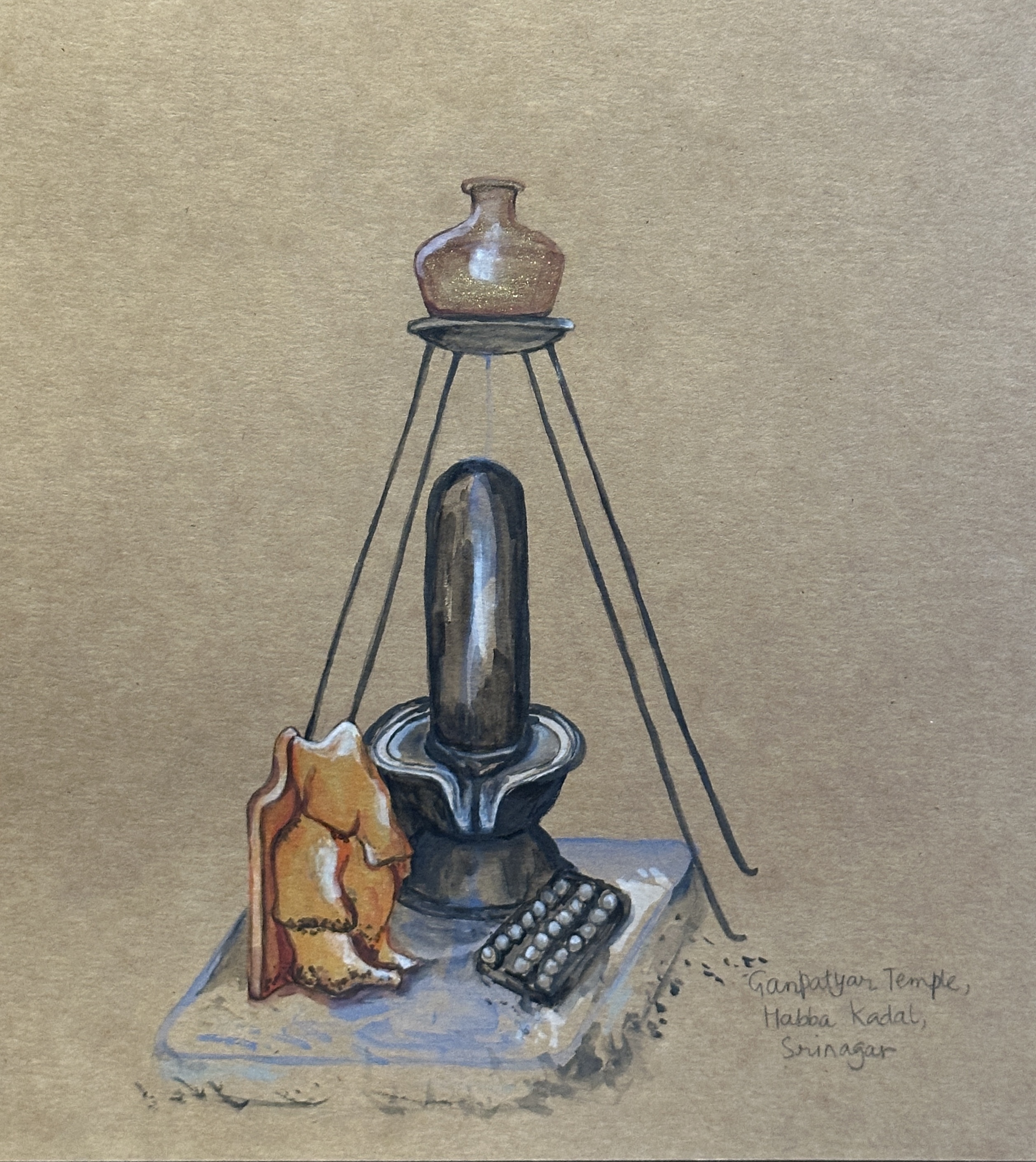 The Shivalinga is an object of reverence and worship in many Kashmiri Hindu households, holding deep devotional significance as a sacred form of Shiva within daily ritual and spiritual practice.